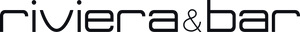 Logo avec les mots riviera & bar écrits dans une police moderne en minuscules noires sur un fond clair.
