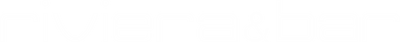Logo avec les mots riviera & bar écrits dans une police moderne en minuscules noires sur un fond clair.