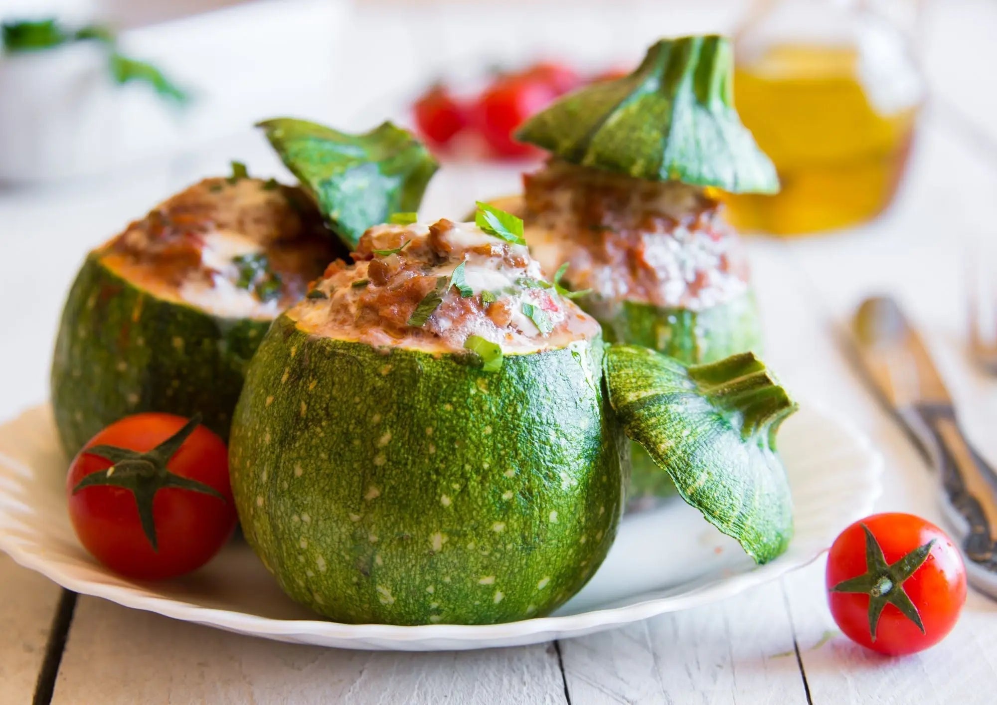 Courgettes rondes farcies