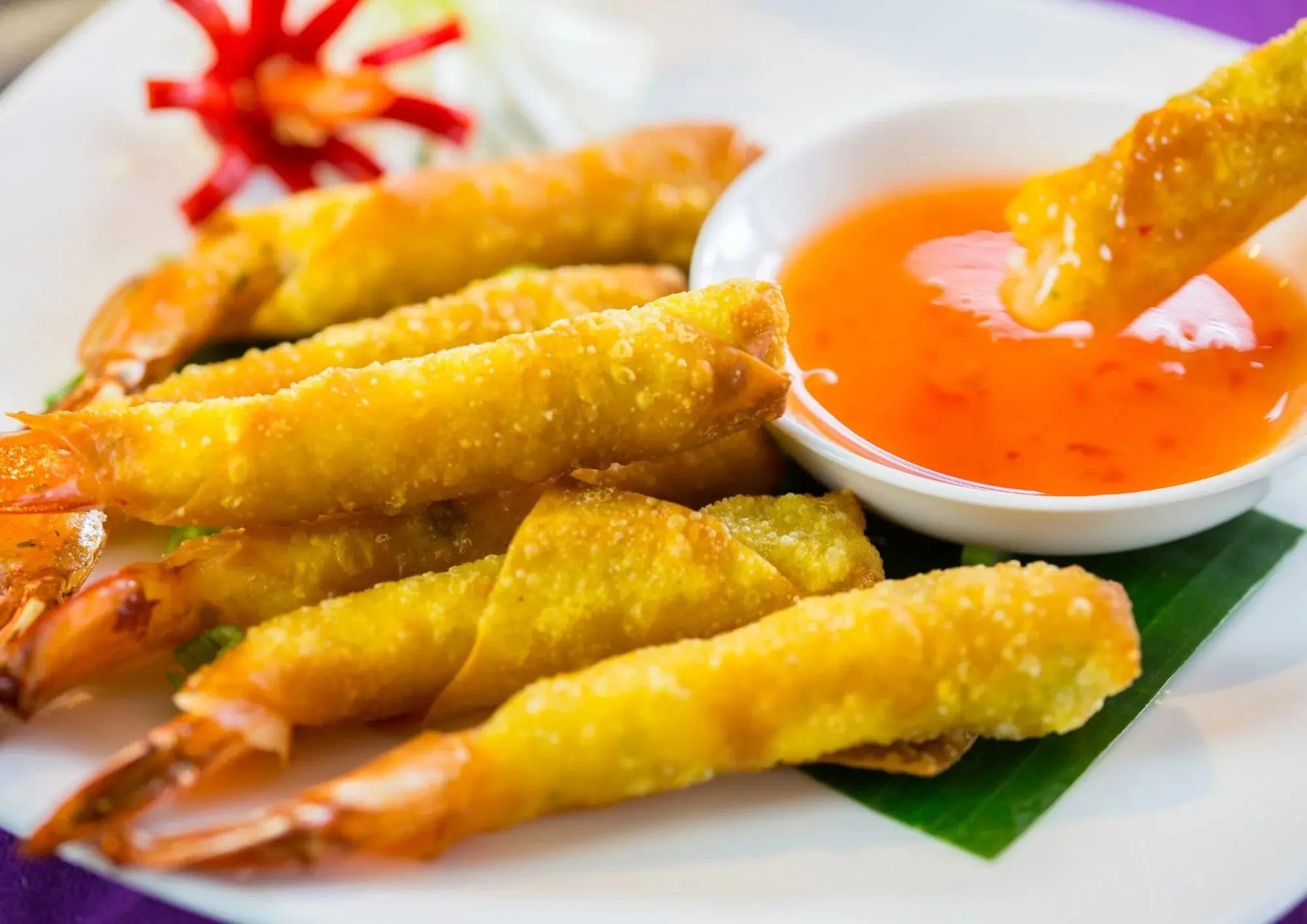Nems-de-gambas-sauce-mangue riviera&bar