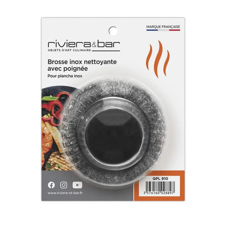 Brosse inox nettoyante pour planchas  riviera&bar
