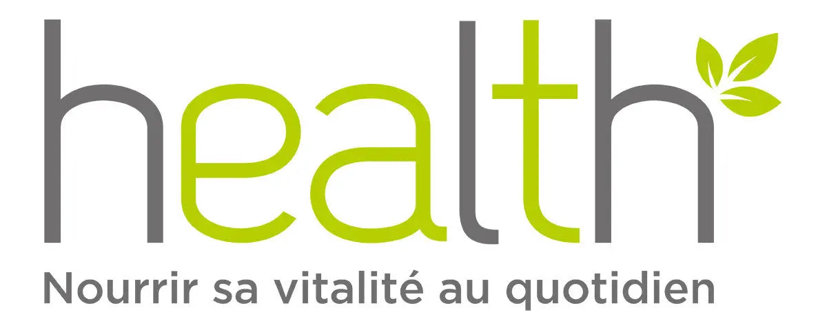 Logo "health" avec des feuilles.