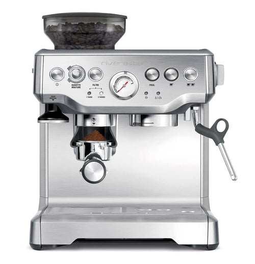 Machine à café expresso Riviera & Bar en acier inoxydable.
