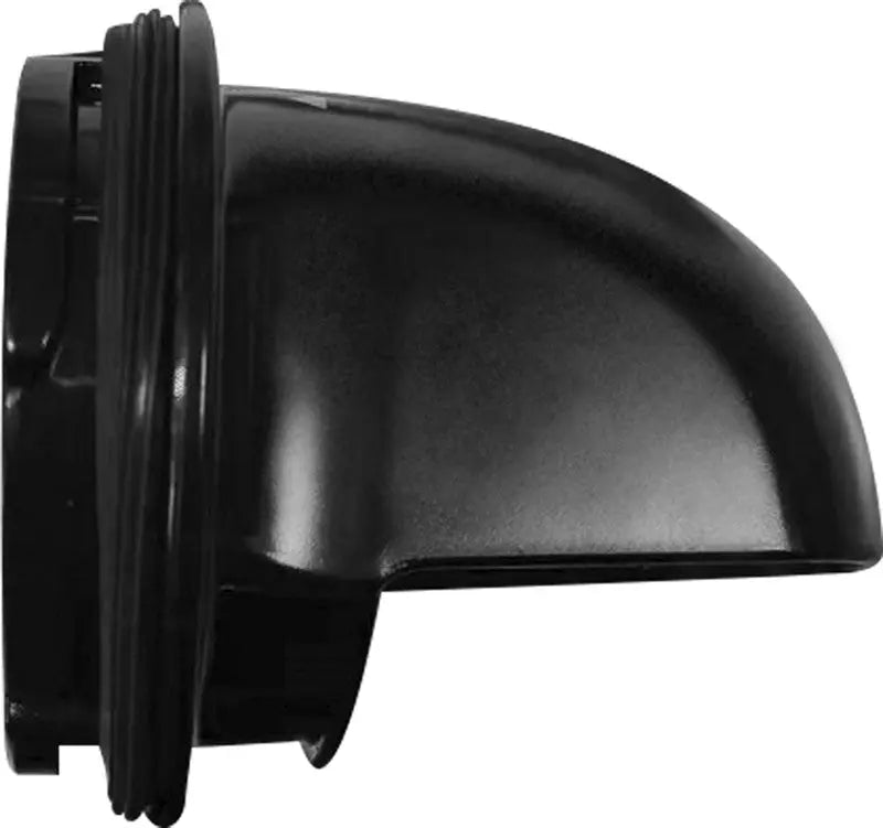 Tuyau noir en plastique courbé.
