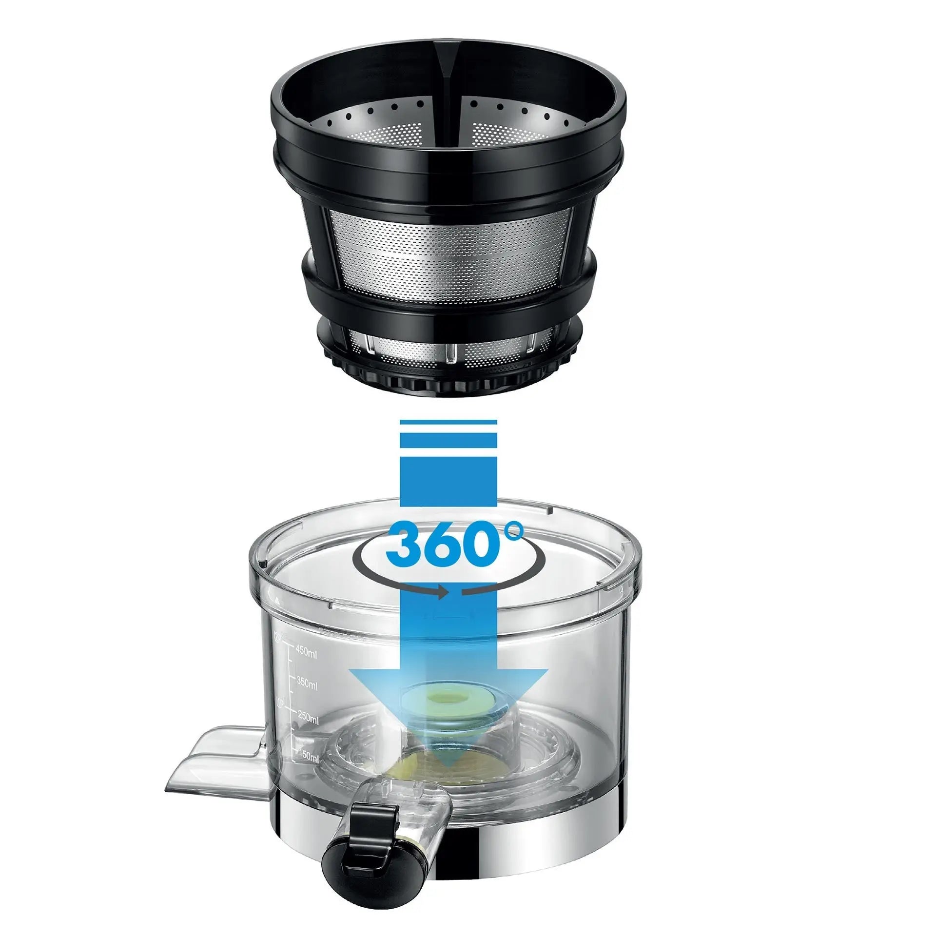 Démonstration d'un extracteur de jus.