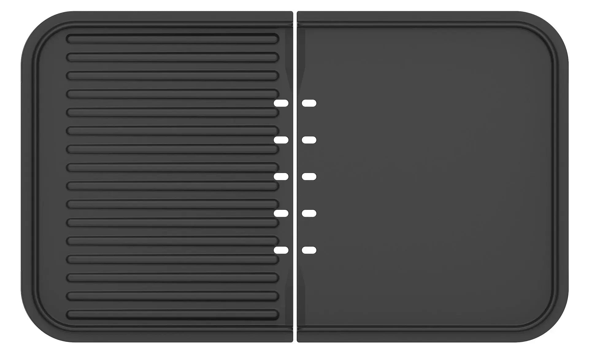 Plaque de cuisson double face noire.