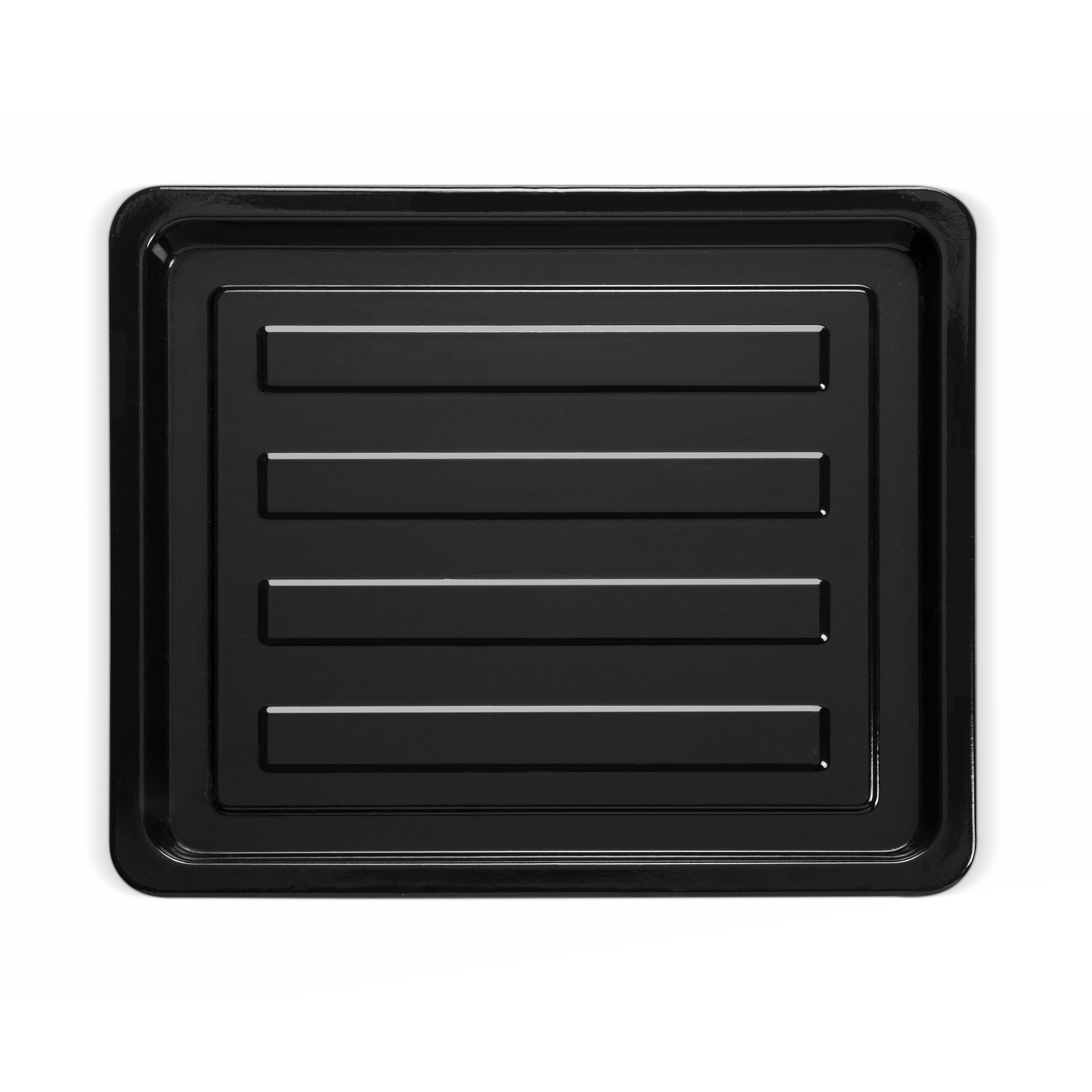 Le riviera&bar Four posable à parois tempérées 30 L est une plaque de four rectangulaire noire avec des rebords surélevés, idéale pour la cuisson au four ou au gril, présentée sur un fond blanc.