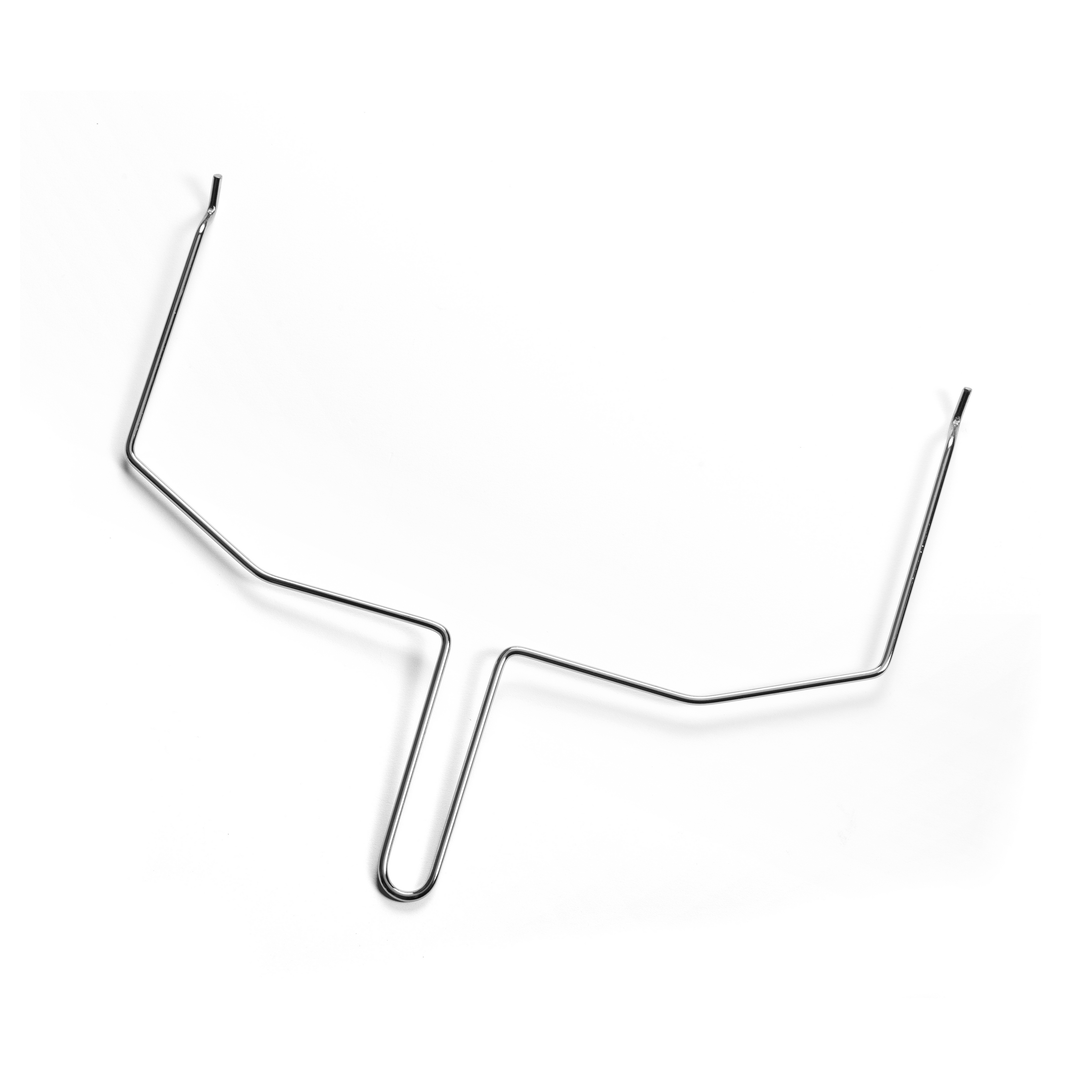Un fil métallique fin plié en une forme géométrique avec deux bras et une boucle verticale centrale, utilisé dans les quatre fours posables à parois tempérées 60 L de riviera&bar, isolé sur fond blanc.