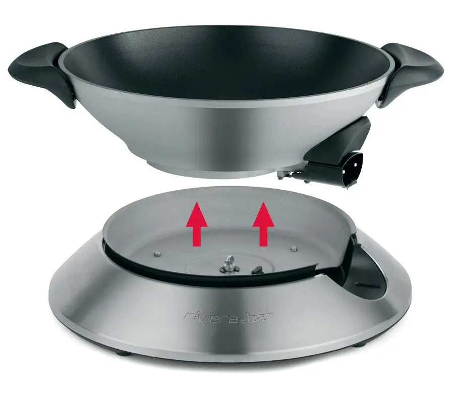 Wok électrique en inox.
